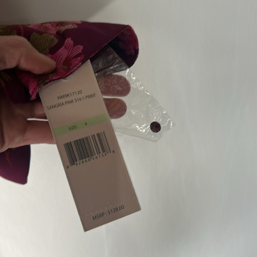 NANETTE LEPORE Women's Burgundy Floral Print Button Down Shirt Dress NWT Size 4 - Picture 6 of 9